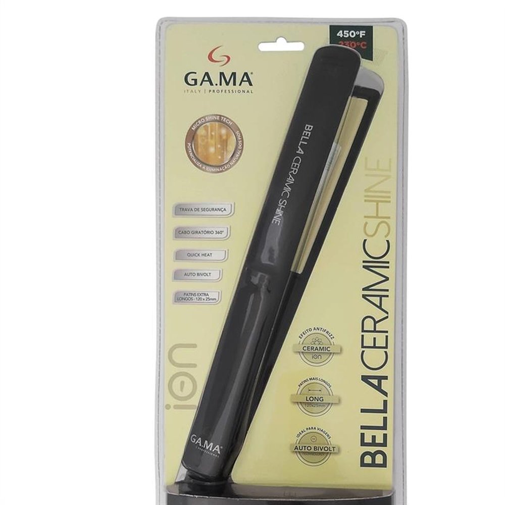 Chapinha/Prancha Gama Elegance Bella Shine Blister, 230°C, Bivolt