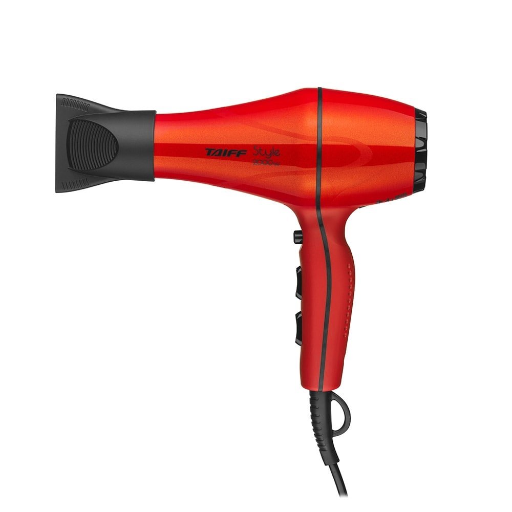 Secador de Cabelo Taiff Style, 2 Velocidades, 3 Temperaturas, Cabo de 1,8m, 2000W, Vermelho, 220V
