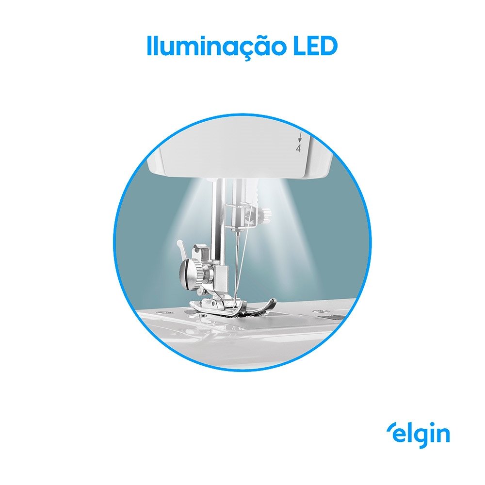 Máquina de Costura Elgin JX4040 | Portátil Única 36 Pontos Branco, 220V