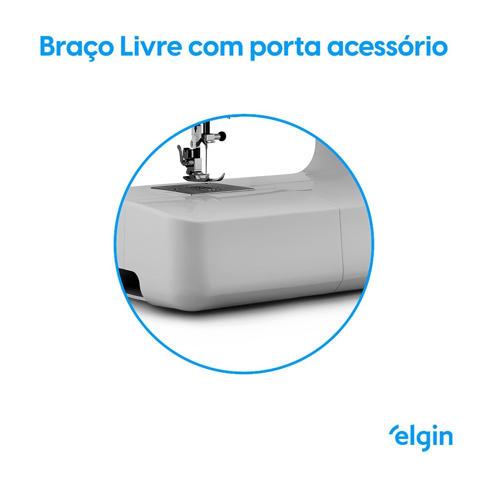 Máquina de Costura Elgin JX4040 | Portátil Única 36 Pontos Branco, 220V