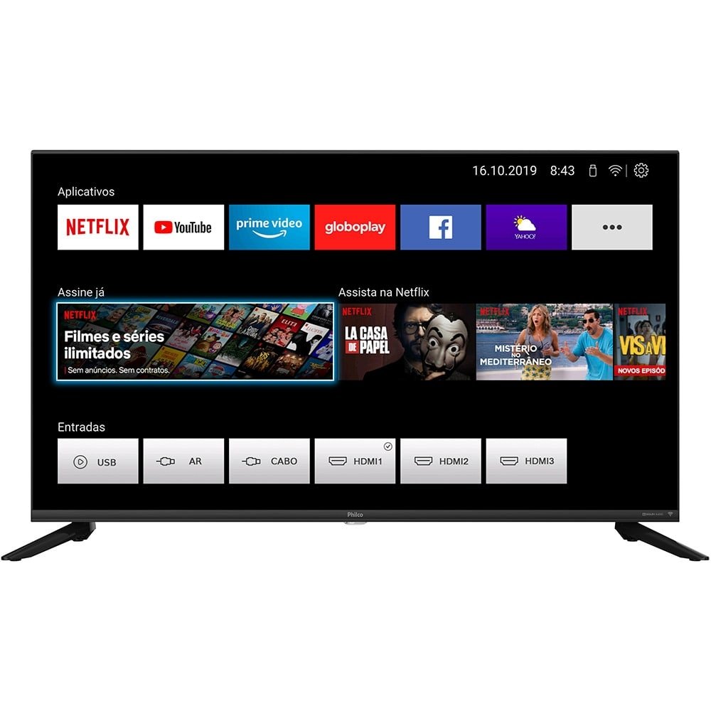 Smart TV LED 40" Philco PTV40G70N5CBLF Full HD com Wi-Fi, 2 USB, 3 HDMI, Dolby Audio, Midia Cast, Sleep Timer, 60Hz