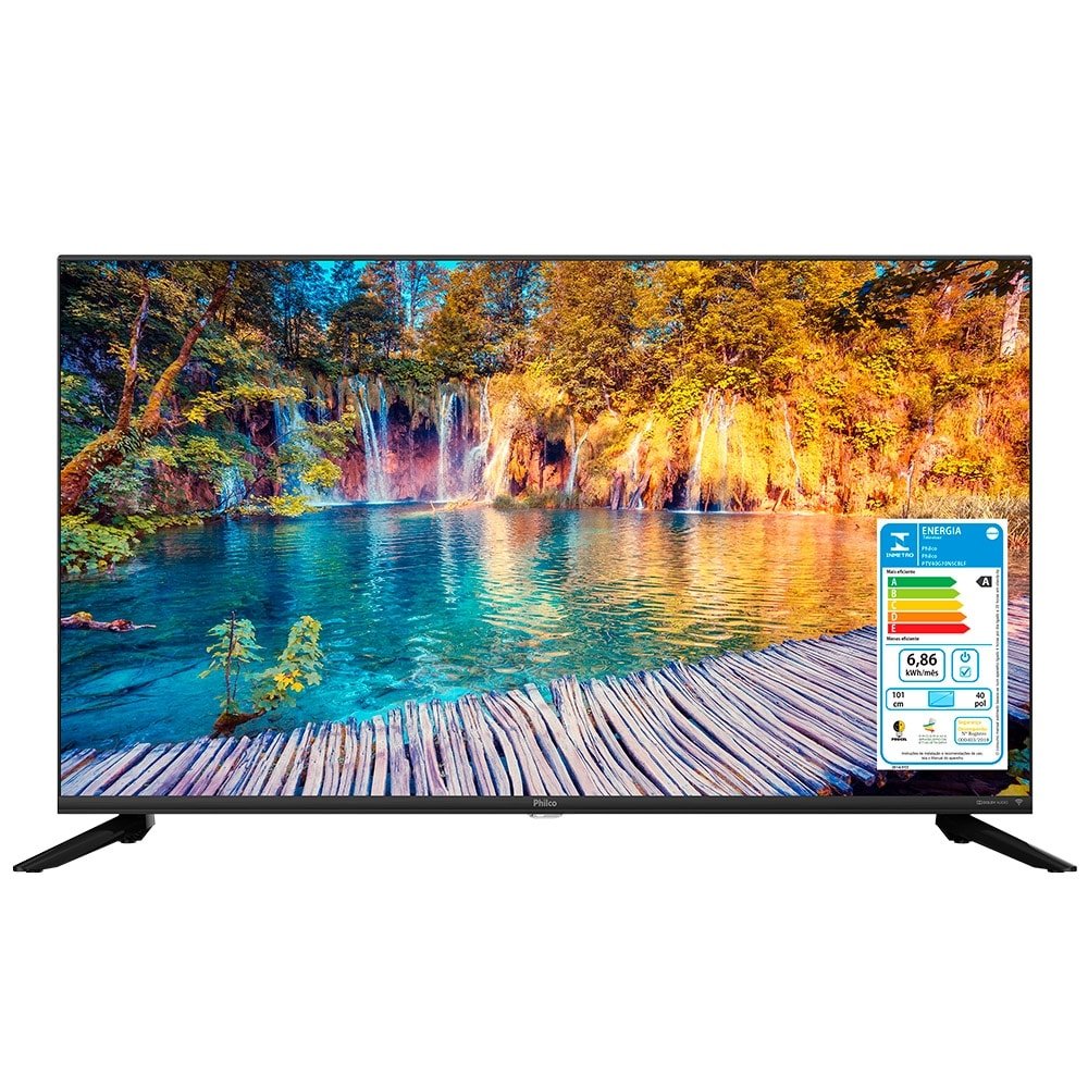 Smart TV LED 40" Philco PTV40G70N5CBLF Full HD com Wi-Fi, 2 USB, 3 HDMI, Dolby Audio, Midia Cast, Sleep Timer, 60Hz