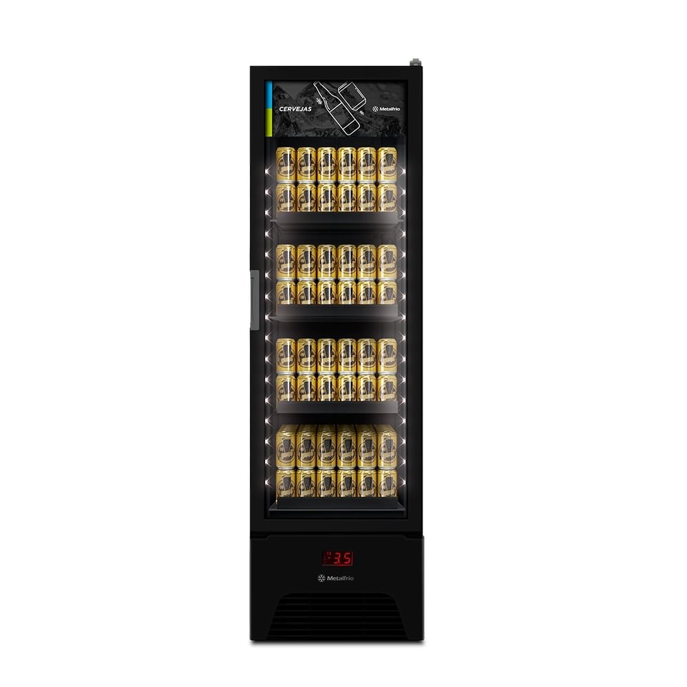 Refrigerador Cervejeira Metalfrio 324 Litros VN28AH | Vitrine, Frost Free, Porta de Vidro, Preto, 220V