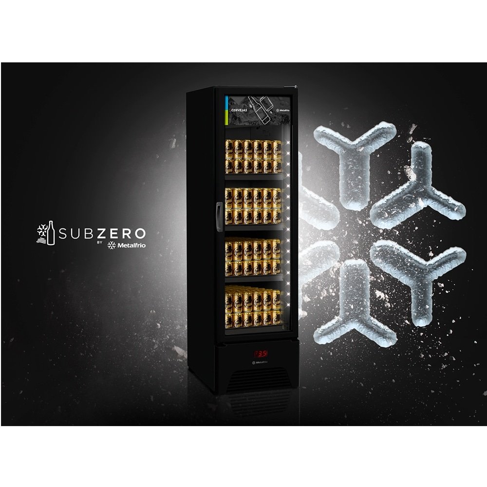 Refrigerador Cervejeira Metalfrio 324 Litros VN28AH | Vitrine, Frost Free, Porta de Vidro, Preto, 220V