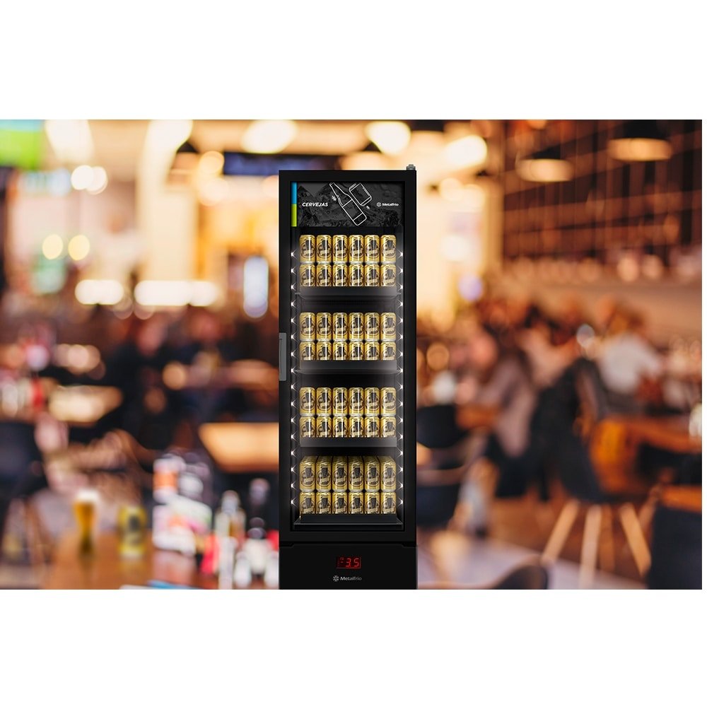 Refrigerador Cervejeira Metalfrio 324 Litros VN28AH | Vitrine, Frost Free, Porta de Vidro, Preto, 220V