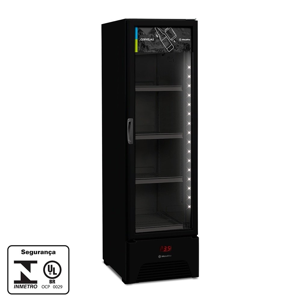 Refrigerador Cervejeira Metalfrio 324 Litros VN28AH | Vitrine, Frost Free, Porta de Vidro, Preto, 220V