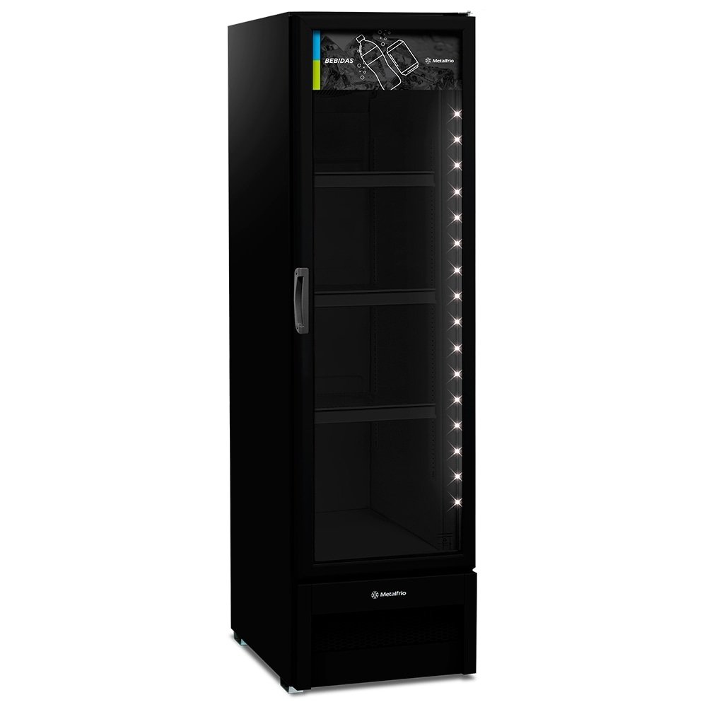 Refrigerador Vitrine Metalfrio 324 Litros VB28RH - Frost Free, Tanque Plástico, Preto, 110V