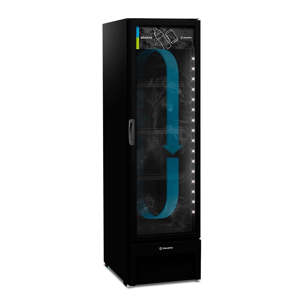 Refrigerador Vitrine Metalfrio 324 Litros VB28RH - Frost Free, Tanque Plástico, Preto, 110V