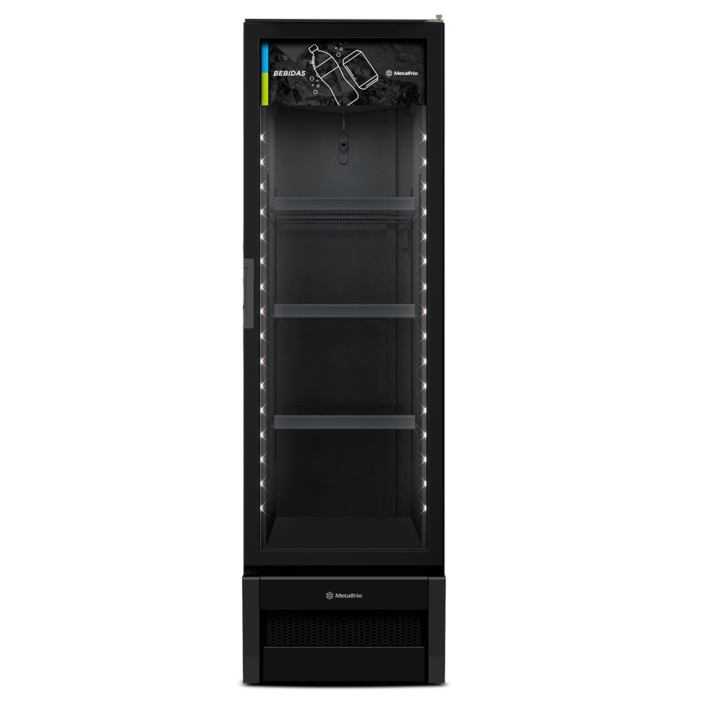 Refrigerador Vitrine Metalfrio 324 Litros VB28RH - Frost Free, Tanque Plástico, Preto, 110V