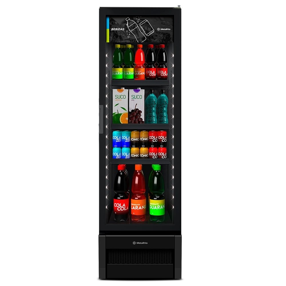 Refrigerador Vitrine Metalfrio 324 Litros VB28RH - Frost Free, Tanque Plástico, Preto, 110V