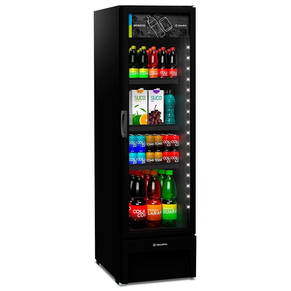 Refrigerador Vitrine Metalfrio 324 Litros VB28RH - Frost Free, Tanque Plástico, Preto, 110V