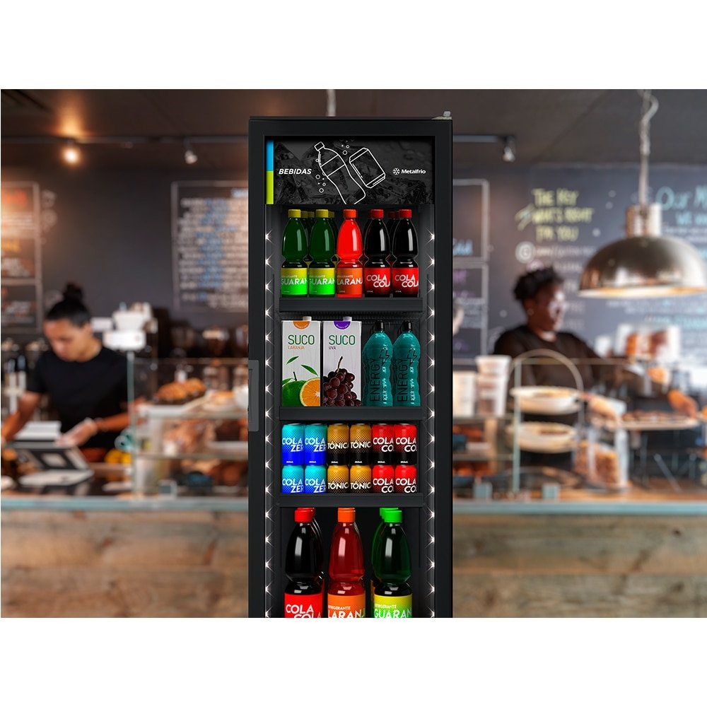 Refrigerador Vitrine Metalfrio 324 Litros VB28RH - Frost Free, Tanque Plástico, Preto, 110V