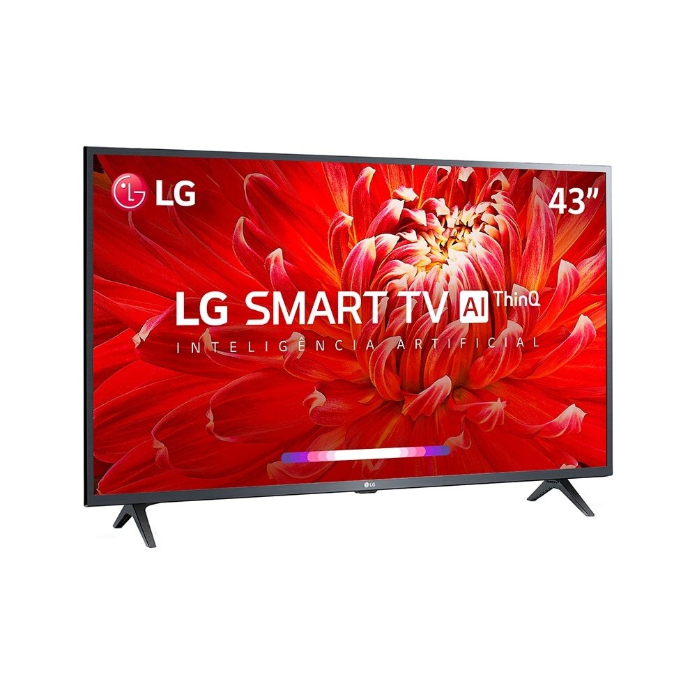 Smart TV LED 43" LG 43LM6370PSB, Full HD, Wi-Fi, Bluetooth, 1 USB, 2 HDMI, ThinQ AI, WebOS, 60Hz