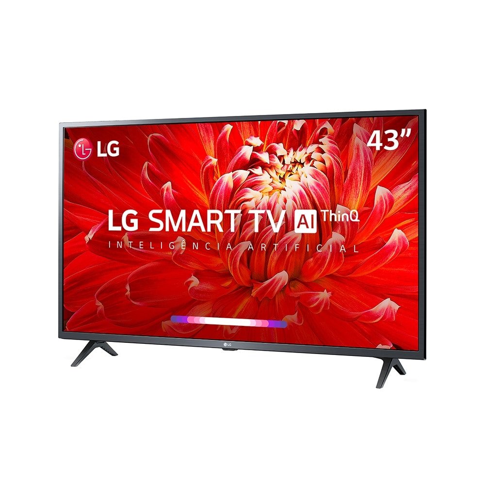 Smart TV LED 43" LG 43LM6370PSB, Full HD, Wi-Fi, Bluetooth, 1 USB, 2 HDMI, ThinQ AI, WebOS, 60Hz