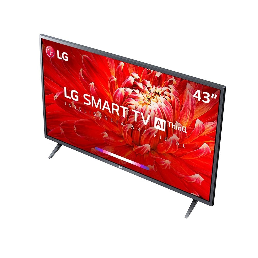 Smart TV LED 43" LG 43LM6370PSB, Full HD, Wi-Fi, Bluetooth, 1 USB, 2 HDMI, ThinQ AI, WebOS, 60Hz