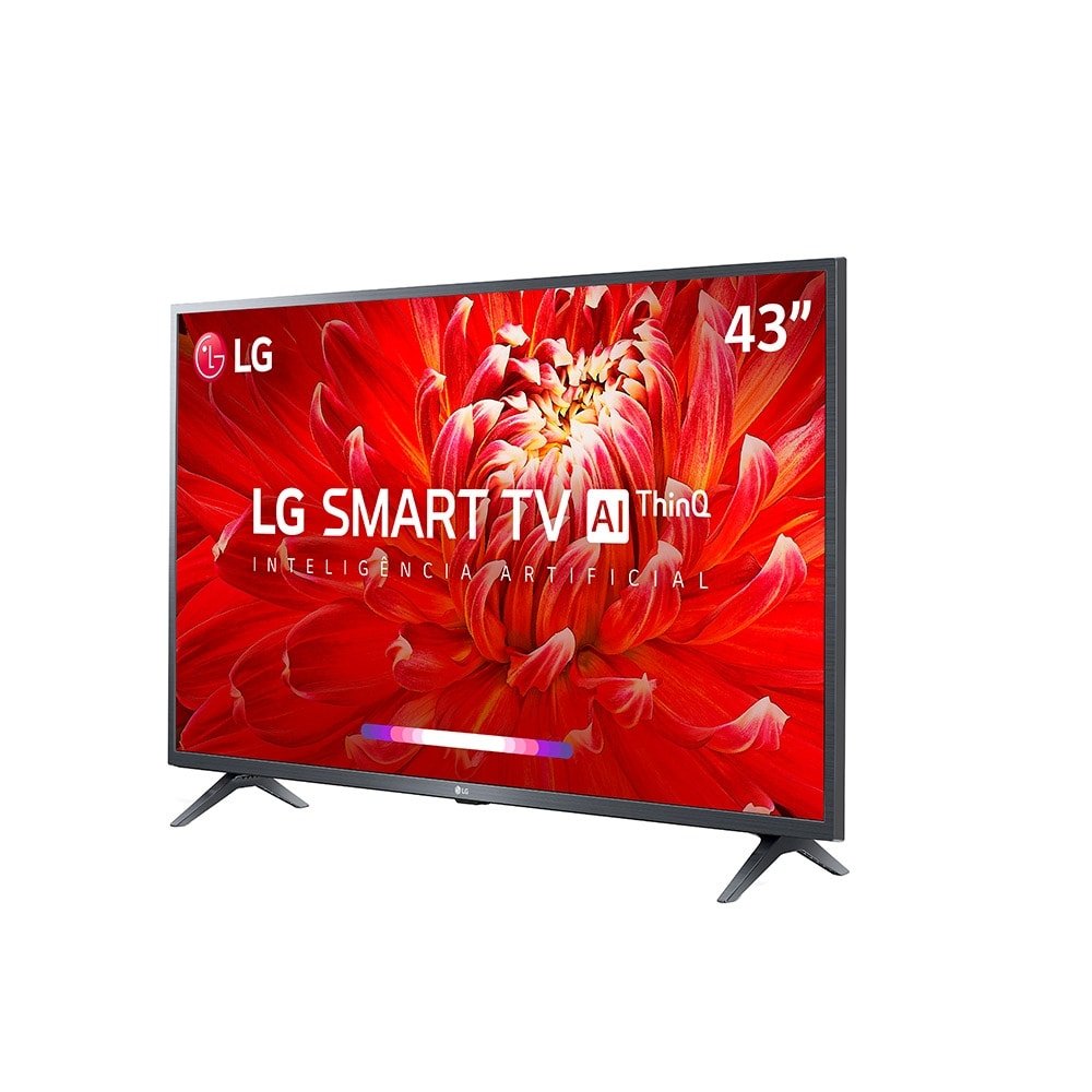 Smart TV LED 43" LG 43LM6370PSB, Full HD, Wi-Fi, Bluetooth, 1 USB, 2 HDMI, ThinQ AI, WebOS, 60Hz