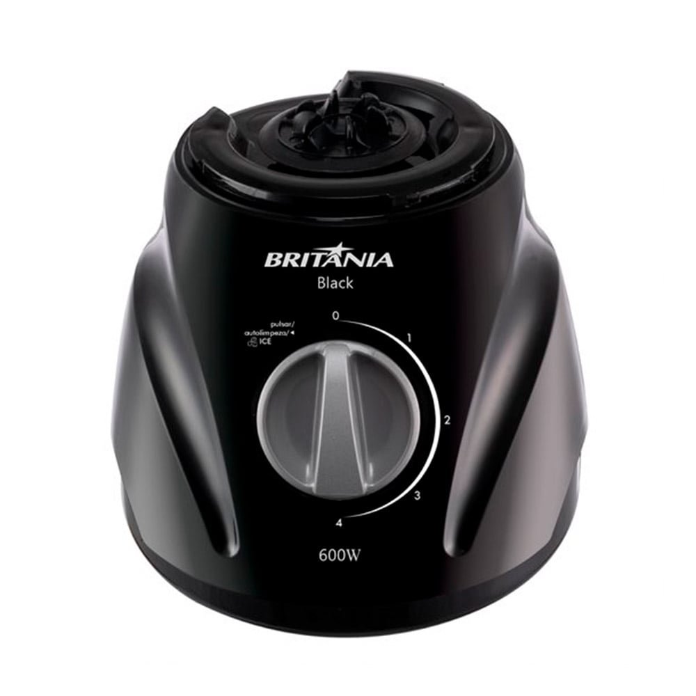 Liquidificador Britânia Black - Copo de Plástico, 3 Velocidades + Pulsar, 600W, Preto 110V