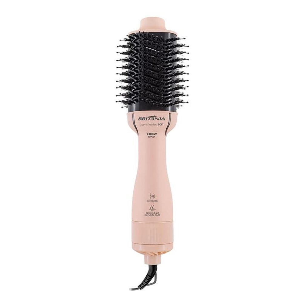 Escova Secadora Britânia Soft BEC07R, 3 em 1, 1300W, Rosa, Bivolt