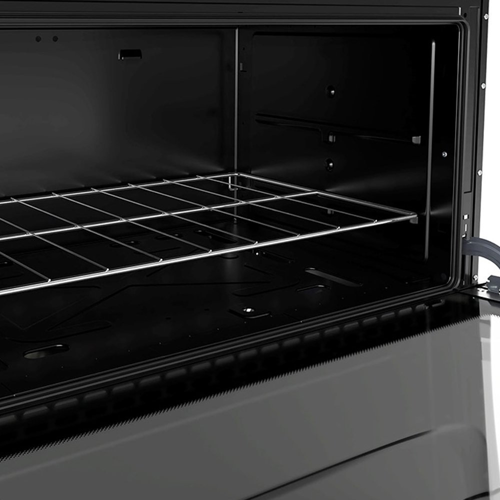 Fogão de Piso Mueller 5 Bocas Moderatto - Mesa de Inox, Preto Fosco