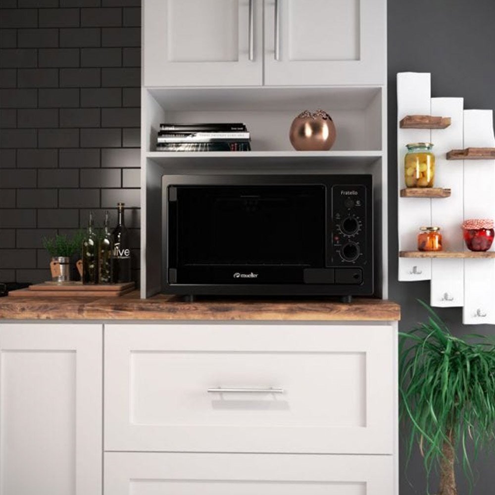 Forno Elétrico de Bancada Mueller 44 Litros, Fratello, Com Timer, Preto, 110V