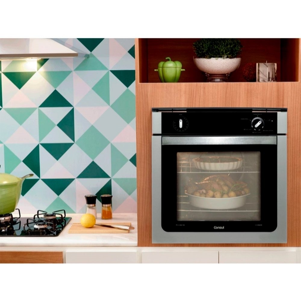 Forno a Gás de Embutir Consul 78L COA84BR, Prata, 220V