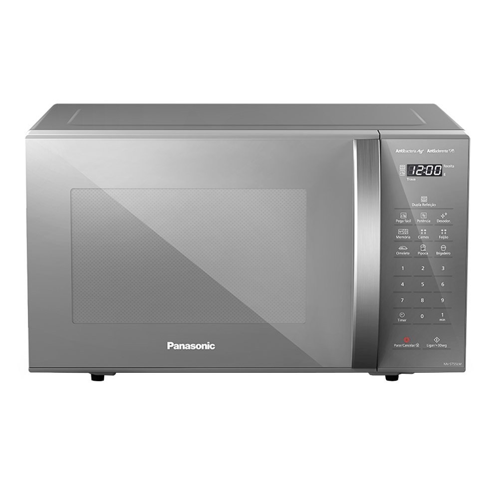 Micro-ondas Panasonic 27 Litros NN-ST55LMRUN, Prata/Cinza, 220V