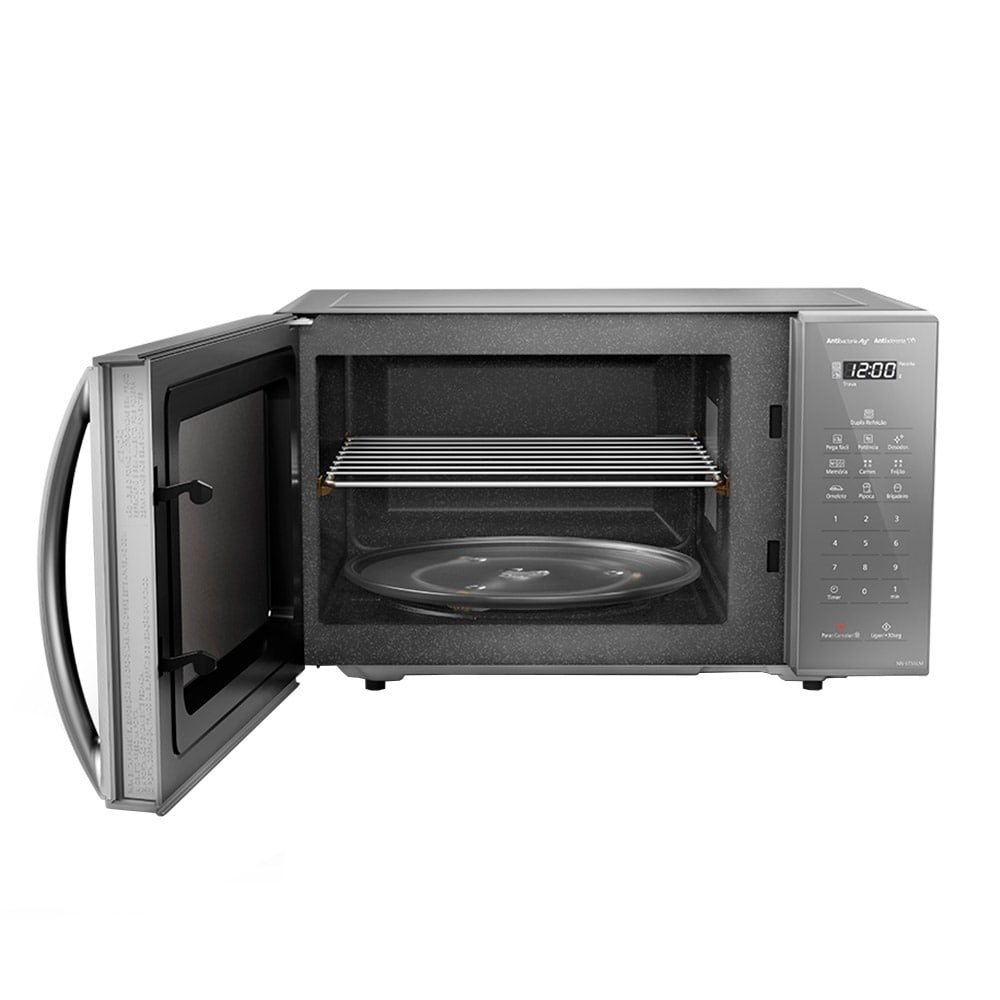 Micro-ondas Panasonic 27 Litros NN-ST55LMRUN, Prata/Cinza, 220V