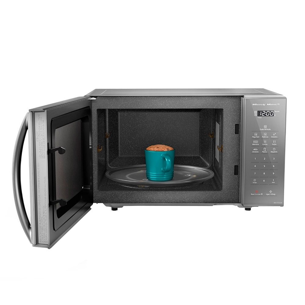 Micro-ondas Panasonic 27 Litros NN-ST55LMRUN, Prata/Cinza, 220V