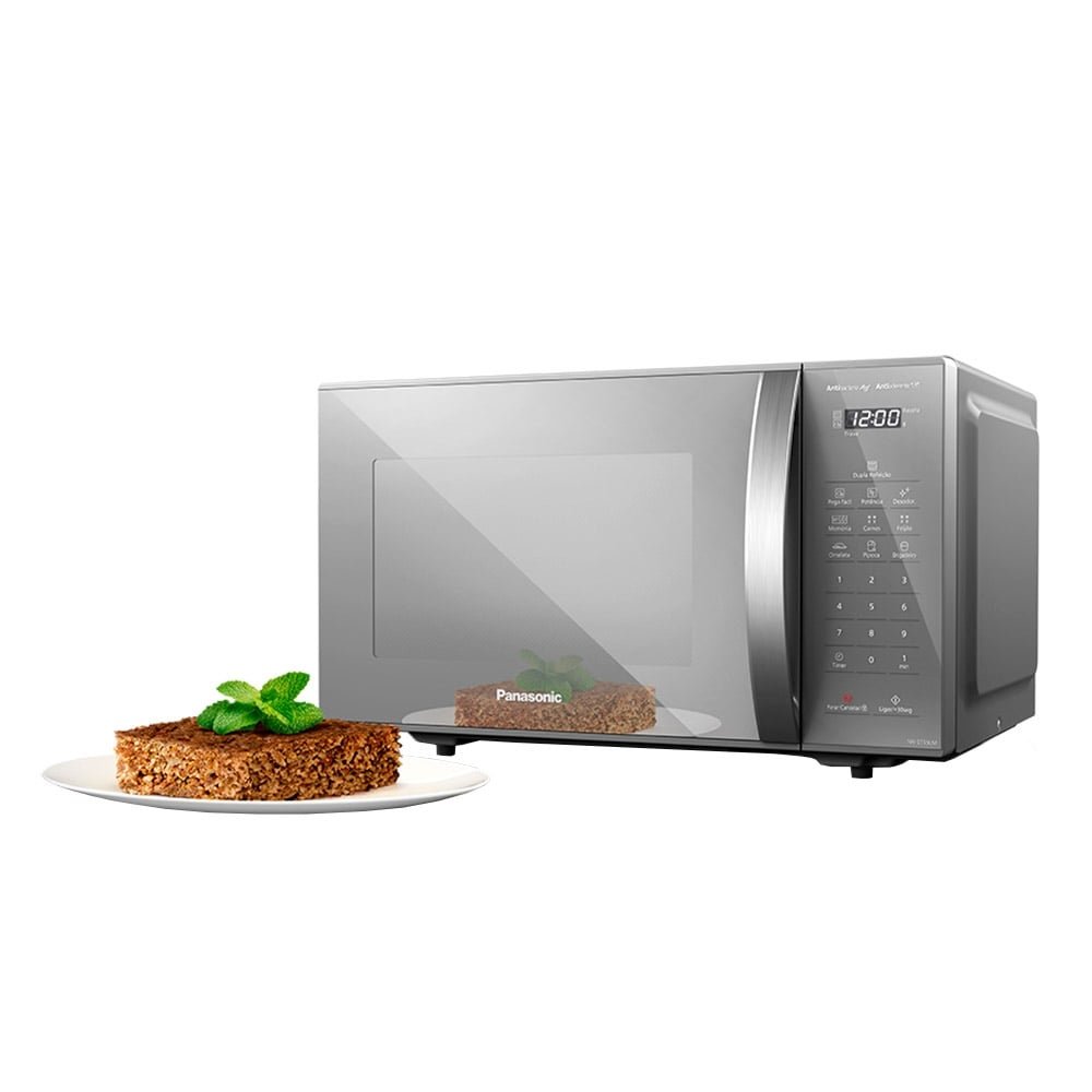 Micro-ondas Panasonic 27 Litros NN-ST55LMRUN, Prata/Cinza, 220V