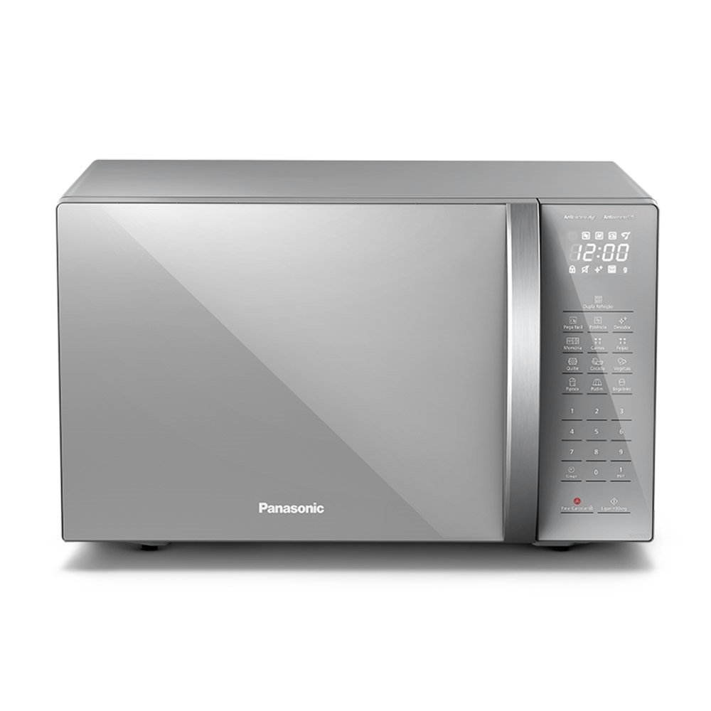 Micro-ondas Panasonic 34 Litros NN-ST67LSRUN, Porta Espelhada, Inox, 220V