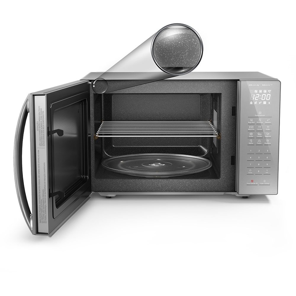 Micro-ondas Panasonic 34 Litros NN-ST67LSRUN, Porta Espelhada, Inox, 220V