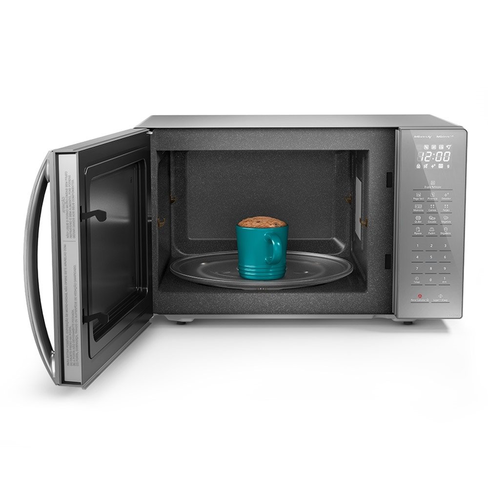 Micro-ondas Panasonic 34 Litros NN-ST67LSRUN, Porta Espelhada, Inox, 220V