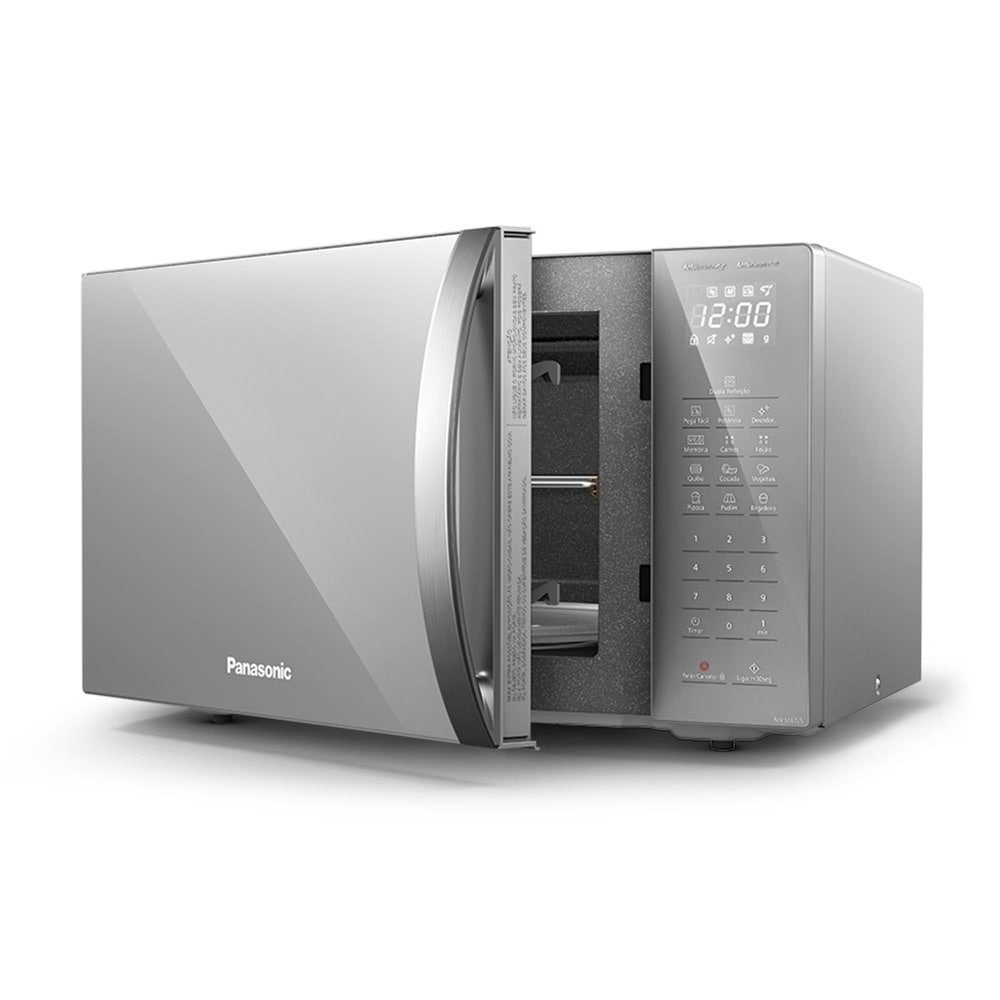 Micro-ondas Panasonic 34 Litros NN-ST67LSRUN, Porta Espelhada, Inox, 220V