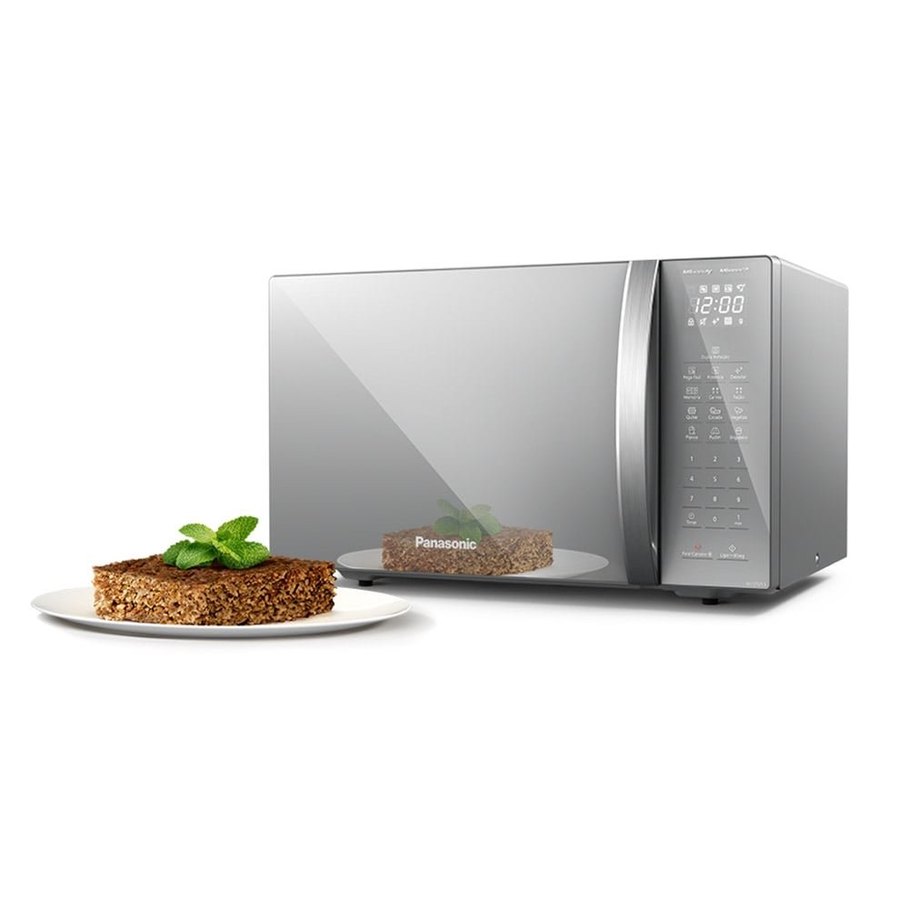 Micro-ondas Panasonic 34 Litros NN-ST67LSRUN, Porta Espelhada, Inox, 220V