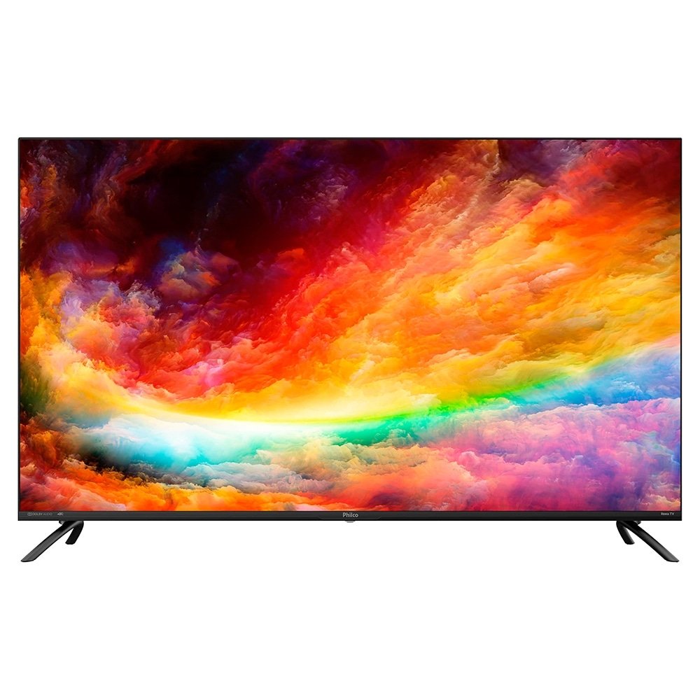 Smart TV LED 50" Philco PTV50RCG70BL 4K Ultra HD com Wi-Fi, 2 USB, 3 HDMI, Mídia Cast, Roku, Sleep Timer, 60Hz
