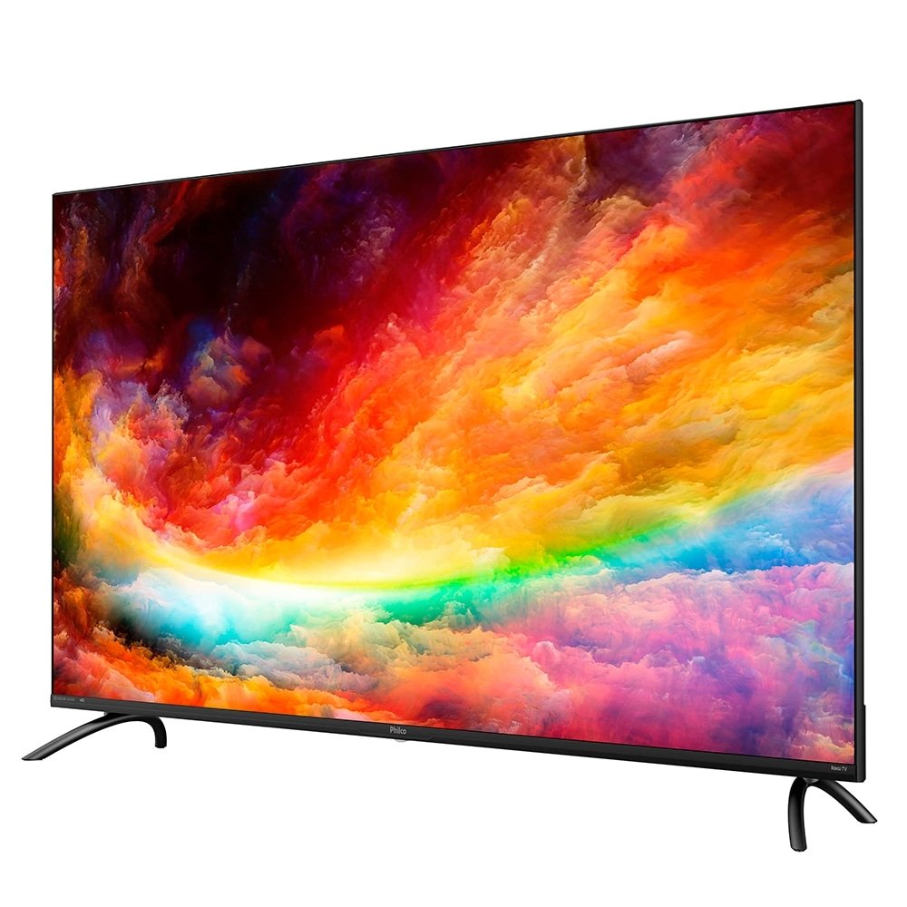 Smart TV LED 50" Philco PTV50RCG70BL 4K Ultra HD com Wi-Fi, 2 USB, 3 HDMI, Mídia Cast, Roku, Sleep Timer, 60Hz