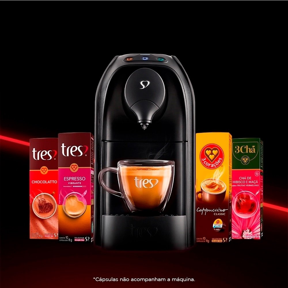 Cafeteira Expresso 3 Corações Passione Preto 110V