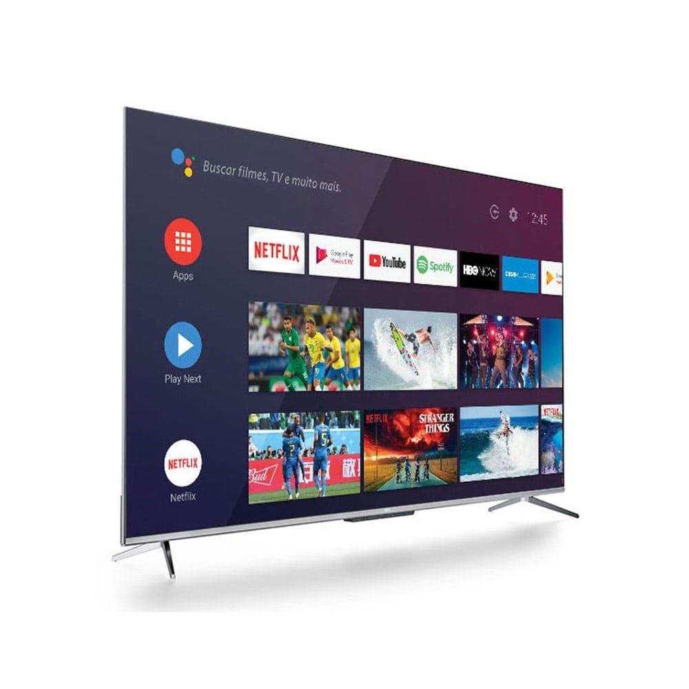 Smart TV LED 55" TCL 55P715 4K HDR com Wi-Fi, 2 USB, 3 HDMI, Android, Bluetooth, Comando de Voz, Google Assistant, 60Hz