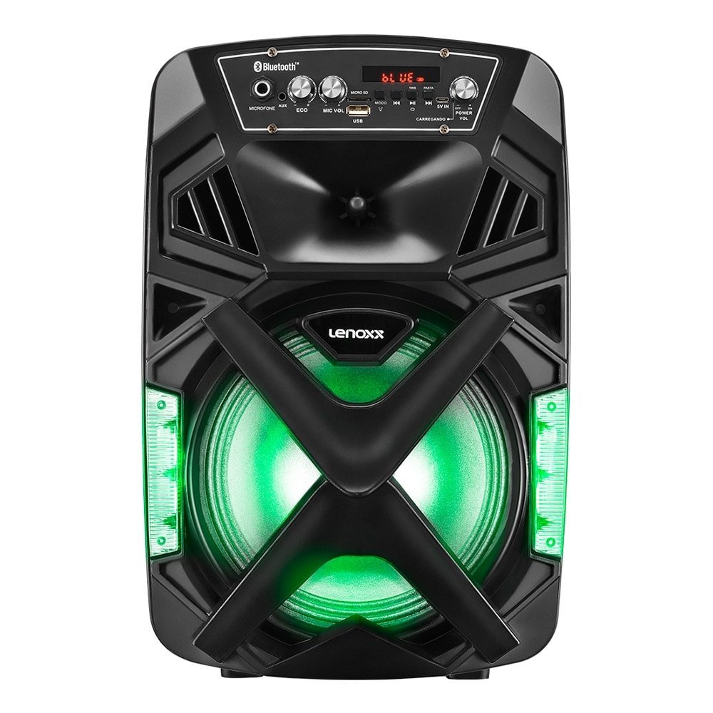 Caixa Amplificada Lenoxx CA101 Bateria, Bluetooth, SD/USB, LEDs, 150W, Bivolt