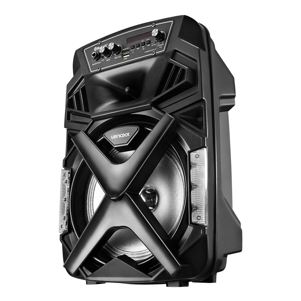 Caixa Amplificada Lenoxx CA101 Bateria, Bluetooth, SD/USB, LEDs, 150W, Bivolt