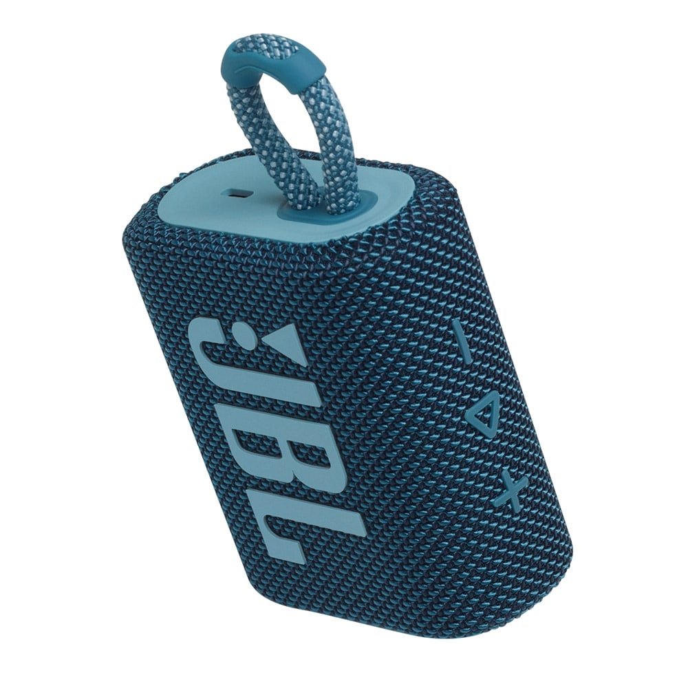 Caixa de Som Bluetooth JBL GO 3, Bateria de até 5h, À Prova D'Água, Azul