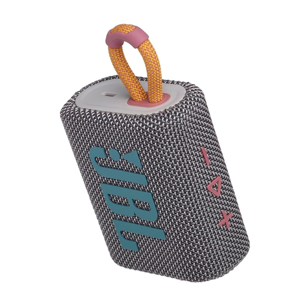Caixa de Som Bluetooth JBL GO 3, Bateria de até 5h, À Prova D'Água, Cinza