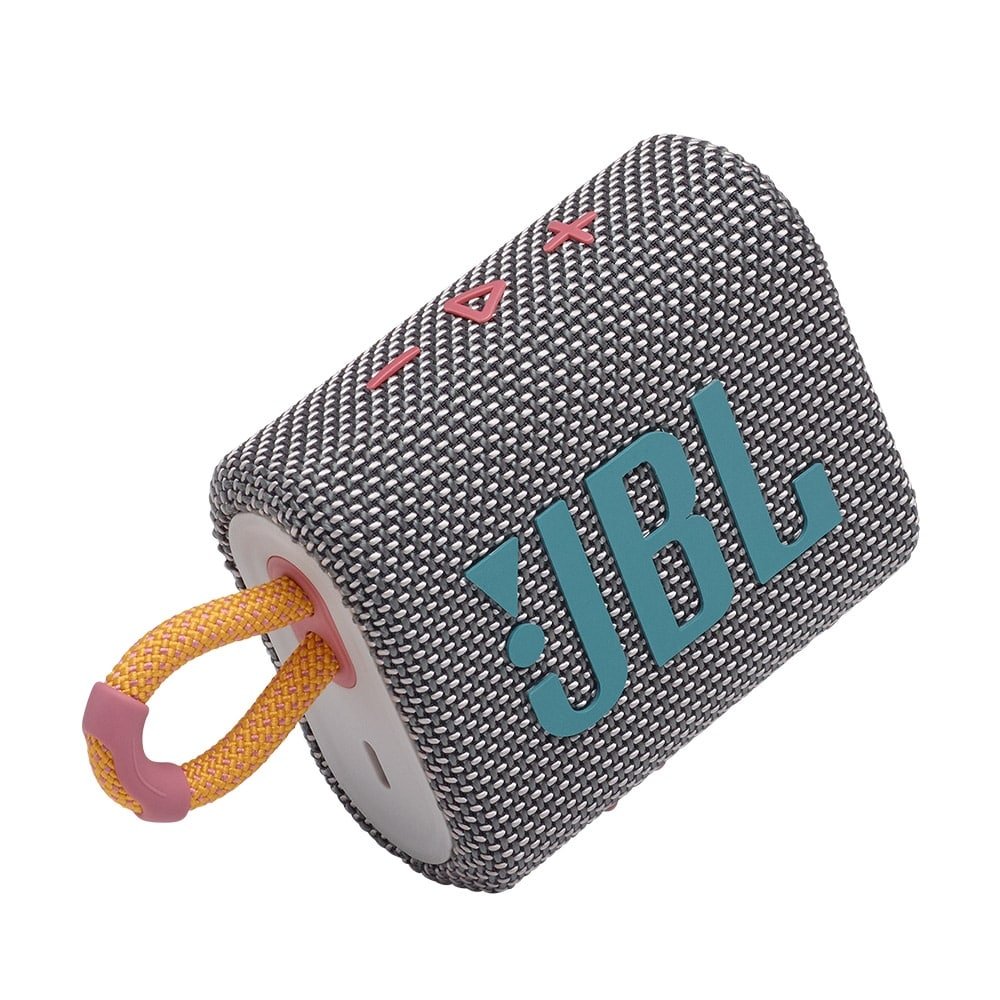 Caixa de Som Bluetooth JBL GO 3, Bateria de até 5h, À Prova D'Água, Cinza
