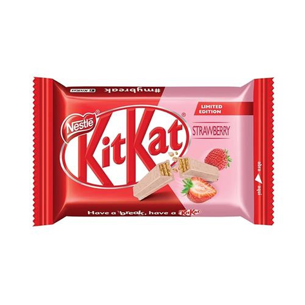 Chocolate Nestlé KitKat 4F Morango 41,5g Embalagem com 24 Unidades