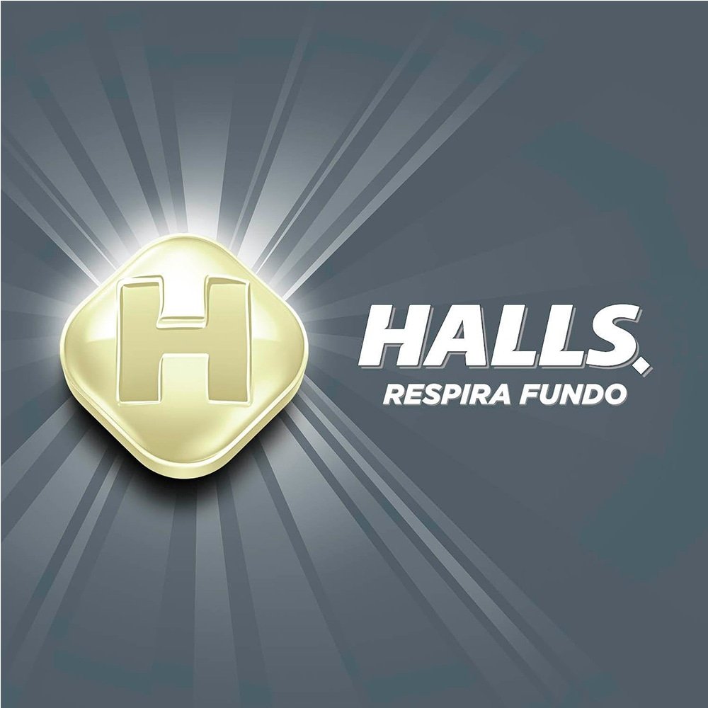 Bala Halls Menta Prata 28g Display com 21 unidades