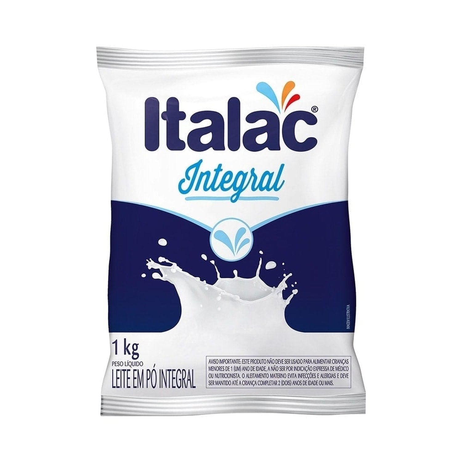 Leite Em Pó Italac Integral Almofada 1 Kg - Embalagem com 10 Unidades