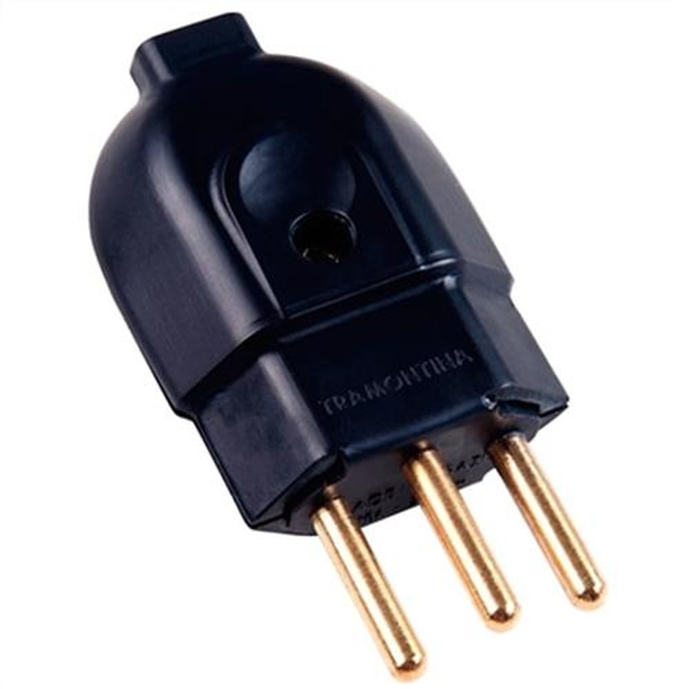 Pino Plug Macho Tramontina 2P+T 10A Preto - Embalagem com 10 Unidades