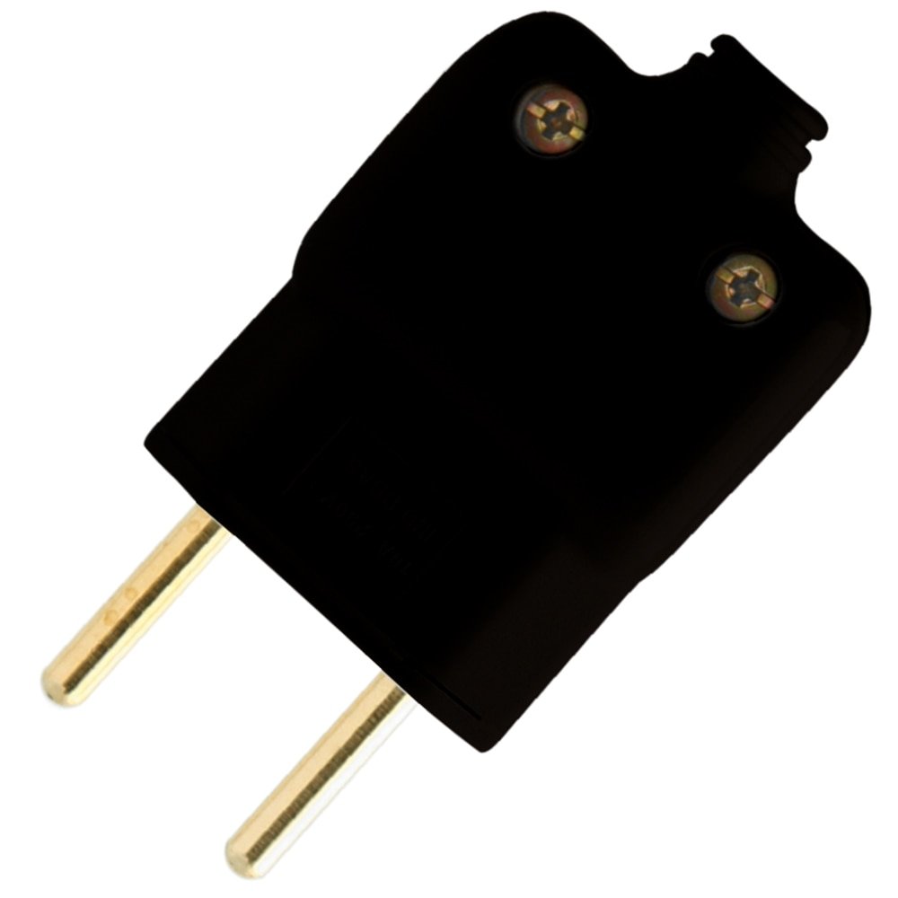 Pino Macho Ilumi Prensa Cabo 2P 10A/250V Preto - Embalagem com 10 Unidades