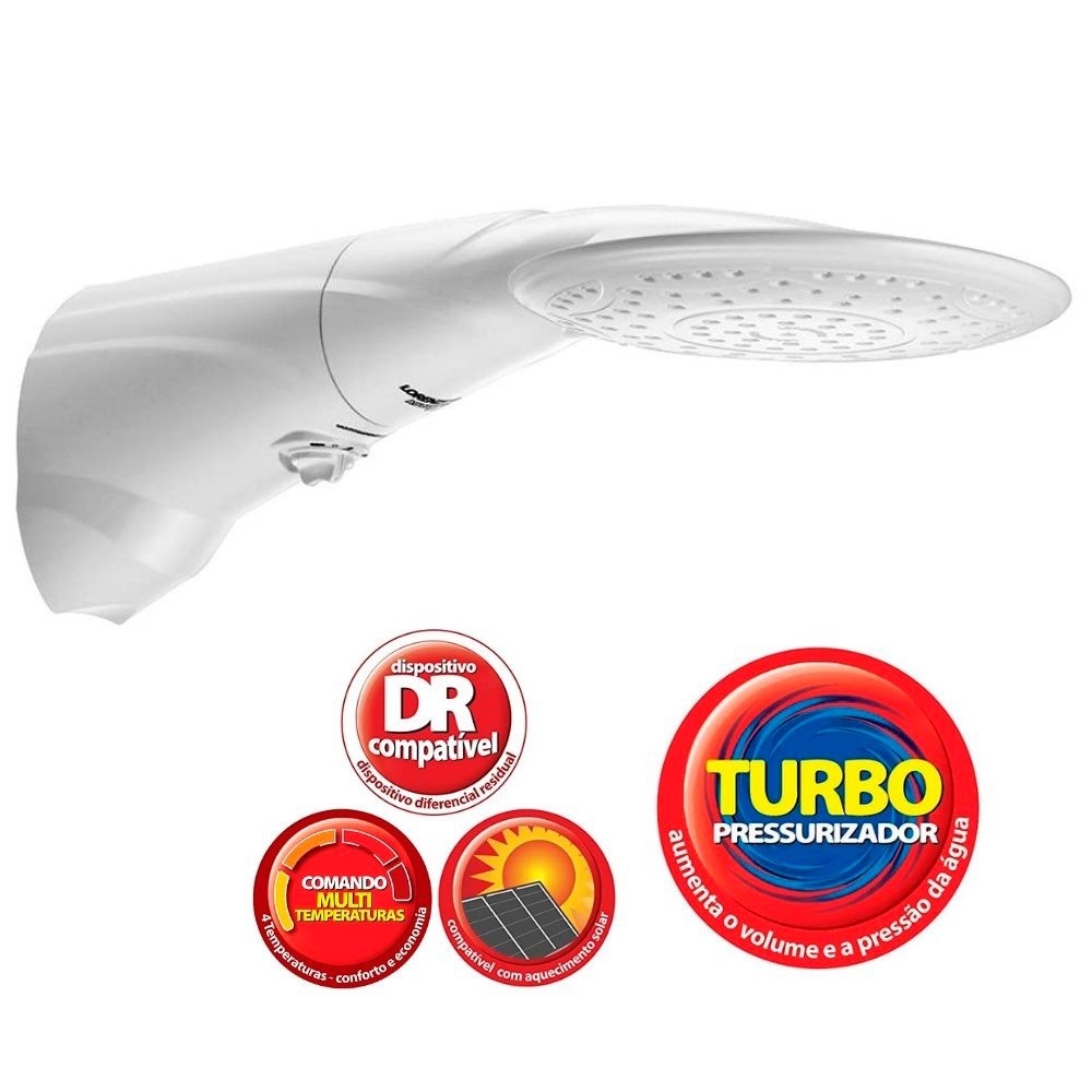 Chuveiro Ducha Lorenzetti Advanced Turbo Multitemperaturas 7500W 220V