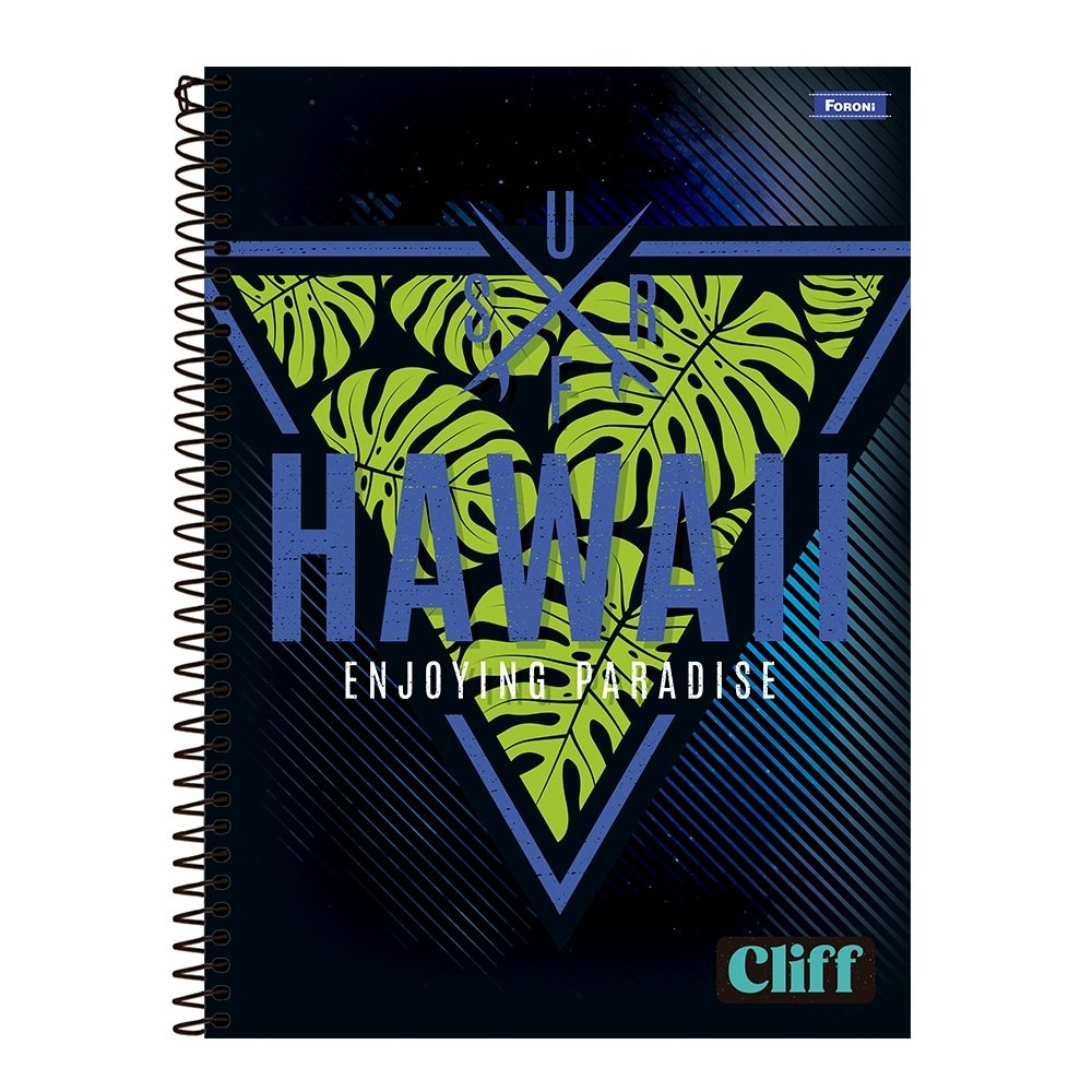 Caderno Espiral Foroni Universitário Capa Dura Cliff Masculino 1 Matéria 80 Folhas - Embalagem com 4 Unidades (Sortidos)
